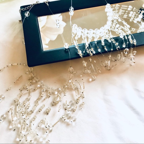 BoHo Handmade Adjustable Beaded Necklace - Clear - Picture 6 of 8